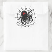 Schwarzer Spider im Web-Round-Aufkleber-Set Runder Aufkleber (Tasche)