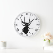 Schwarzer Spider Rundrömische Zahlenzähler Große Wanduhr (Zuhause)