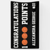 Schwarzer Spieler, der 1000 Basketball-Karrierepun Banner (Vertikal)