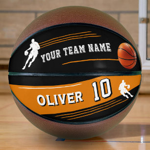 Schwarzer Spieler Teamname Zahl Silhouette Streife Basketball