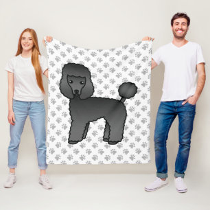 Schwarzer Spielzeugpudel Süßer Cartoon-Hund Fleecedecke