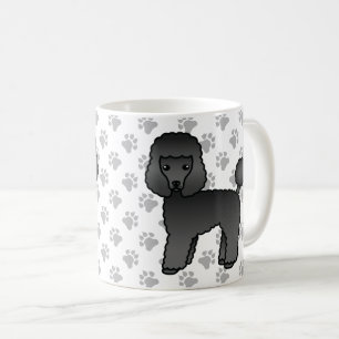 Schwarzer Spielzeugpudel Süßer Cartoon-Hund Kaffeetasse