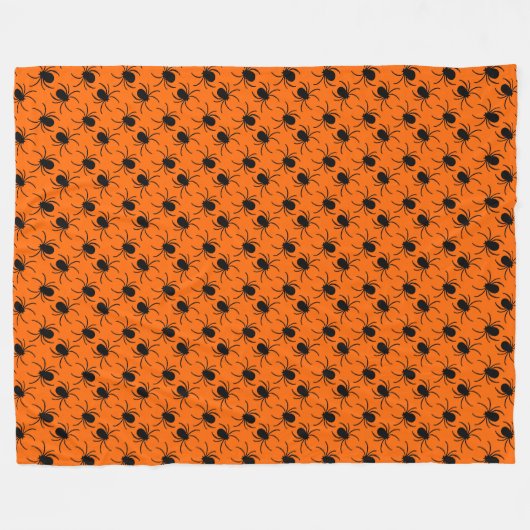 Schwarzer Spinnendesign Fleecedecke (Vorderseite (Horizontal))