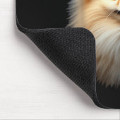 Schwarzer Spitz Dog Pom Gesicht Mousepad (Ecke)