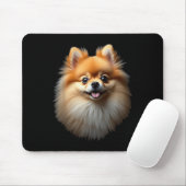Schwarzer Spitz Dog Pom Gesicht Mousepad (Mit Mouse)