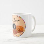 Schwarzer Spitz Halloween Kaffeetasse (VorderseiteRechts)