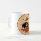 Schwarzer Spitz Halloween Kaffeetasse (Vorderseite Links)