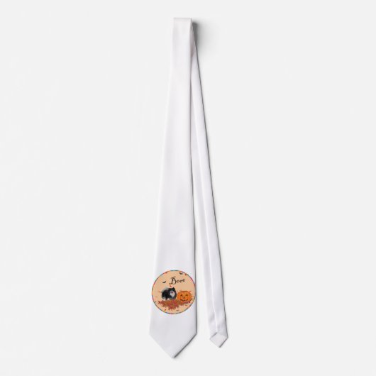 Schwarzer Spitz Halloween Krawatte (Vorderseite)