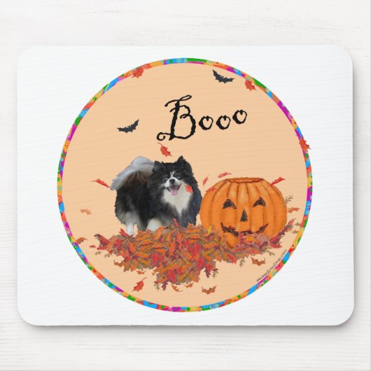 Schwarzer Spitz Halloween Mousepad (Vorne)