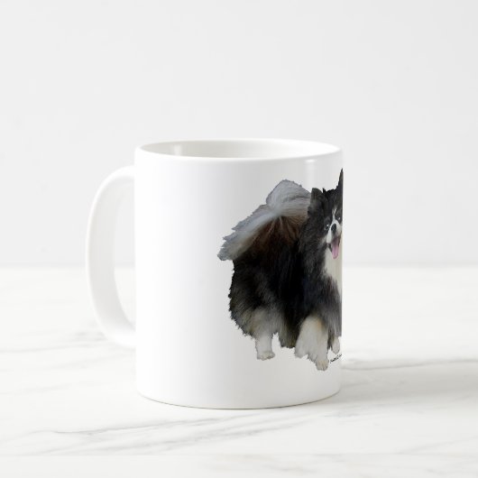 Schwarzer Spitz Kaffeetasse (Vorderseite Links)