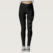 Schwarzer Spitz-Kartoon mit Pfoten Leggings (Vorderseite)