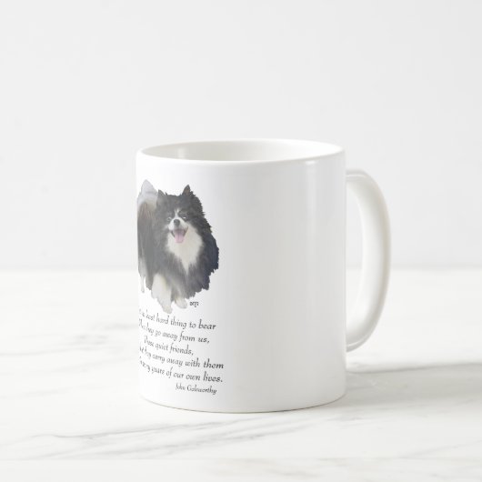 Schwarzer Spitz Keepake Kaffeetasse (VorderseiteRechts)