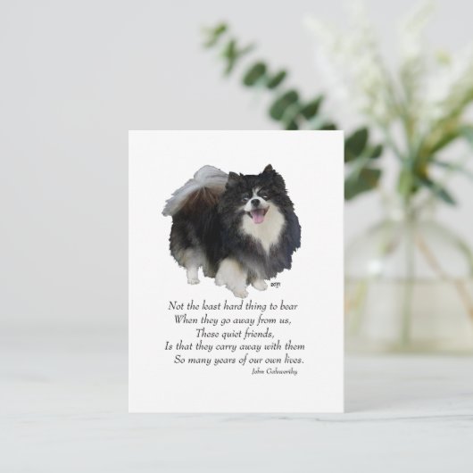 Schwarzer Spitz Keepake Postkarte (Stehend Vorderseite)