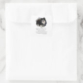 Schwarzer Spitz Keepake Quadratischer Aufkleber (Tasche)