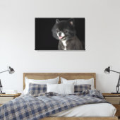 Schwarzer Spitz mit Blick auf das links Leinwanddruck (Insitu (Schlafzimmer))