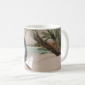Schwarzer Spitz mit Sailboat Kaffeetasse (VorderseiteRechts)