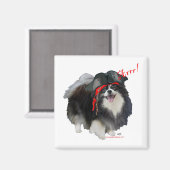 Schwarzer Spitz Pirate - Arrr! Magnet (Vorderseite/Rückseite)