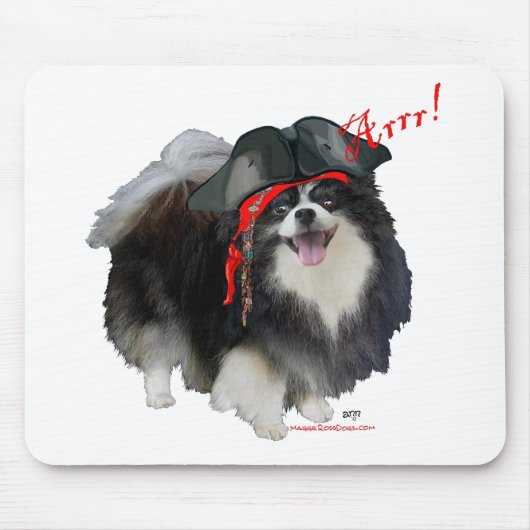 Schwarzer Spitz Pirate - Arrr! Mousepad (Vorne)