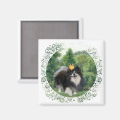 Schwarzer Spitz Prinz Magnet (Vorderseite/Rückseite)