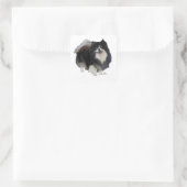 Schwarzer Spitz Quadratischer Aufkleber (Tasche)