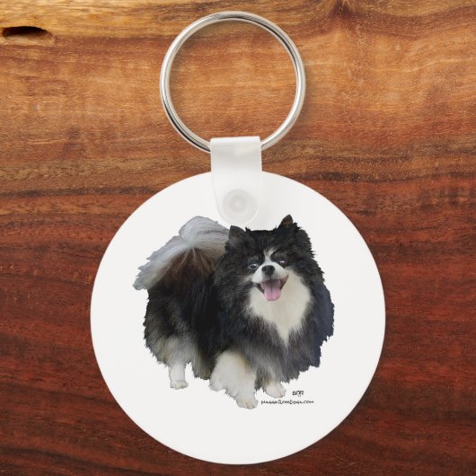 Schwarzer Spitz Schlüsselanhänger (Vorderseite)