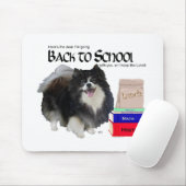 Schwarzer Spitz zurück zur Schule Mousepad (Mit Mouse)
