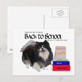 Schwarzer Spitz zurück zur Schule Postkarte (Vorne/Hinten)