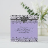 Schwarzer Spitze-Blick-Silber-Schläger Mitzvah n Einladung (Stehend Vorderseite)