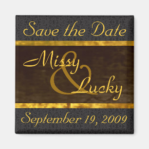 Schwarzer Spitze-Save the Date Magnet
