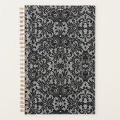 Schwarzer Spitzenplatz wöchentlich/monatlich Planer (Vorderseite)