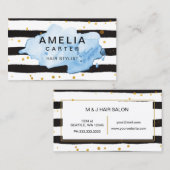 Schwarzer Splash Feminine Haare Stylist Salon Visitenkarte (Vorne/Hinten)