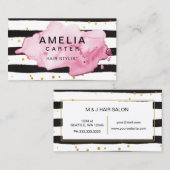 Schwarzer Splash Feminine Haare Stylist Salon Visitenkarte (Vorne/Hinten)
