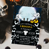 Schwarzer Spooky Halloween Geburtstag Einladung