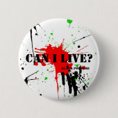 Schwarzer Sprichwort-Knopf Button (Vorderseite)