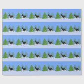 Schwarzer Springer Spaniel Dekorieren Weihnachtsba Geschenkpapier (Flach)