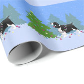 Schwarzer Springer Spaniel Dekorieren Weihnachtsba Geschenkpapier (Rolleneckpunkt)