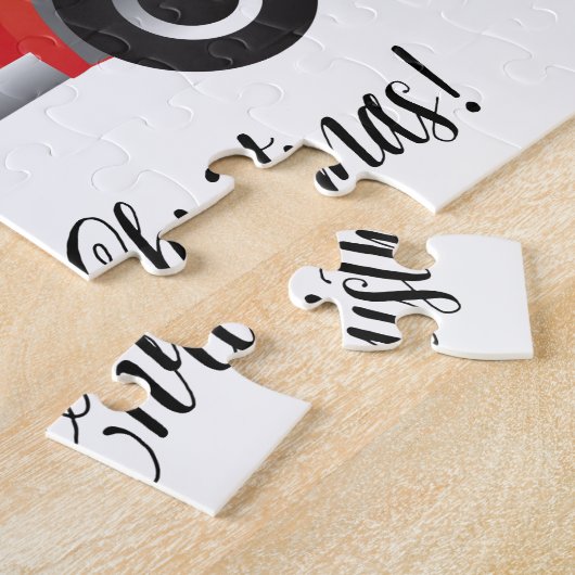 Schwarzer Springer Spanierhund - Auto mit Baum obe Puzzle (Seite)