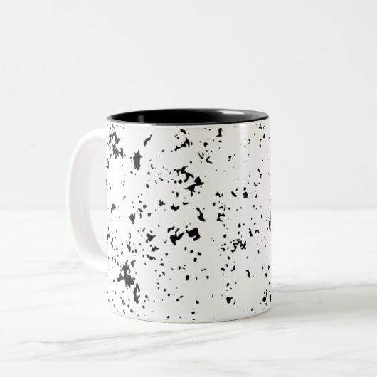 Schwarzer Spritzer Art  Zweifarbige Tasse (Vorderseite Links)