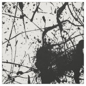 Schwarzer Spritzer auf weißem Gewebe Stoff (Muster)