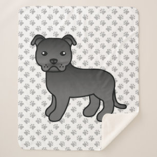 Schwarzer Staffordshire Bull Terrier Süßer Cartoon Sherpadecke