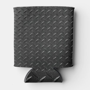 Schwarzer Stahl, metallische Struktur. Dosenkühler