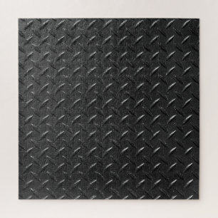 Schwarzer Stahl, metallische Struktur. Puzzle