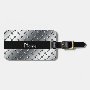 Schwarzer Stahlstreifen der Namediamant-Platte Gepäckanhänger