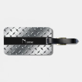 Schwarzer Stahlstreifen der Namediamant-Platte Gepäckanhänger (Rückseite horizontal)