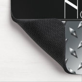 Schwarzer Stahlstreifen der Namediamant-Platte Mousepad (Ecke)