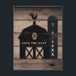 Schwarzer Stall braunes Holz rustikale Hochzeit re Ankündigungspostkarte<br><div class="desc">Personalisieren Sie mit jedem Text.</div>