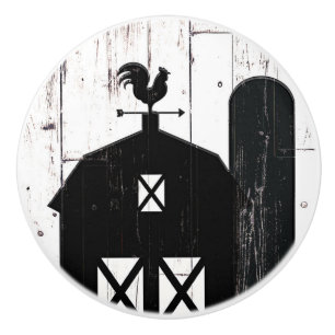 Schwarzer Stall Weißholz Rustikaler Bauernhof Land Keramikknauf