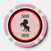 Schwarzer Stallion auf rosa Pokerchips (Rückseite)
