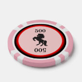 Schwarzer Stallion auf rosa Pokerchips (Einzeln)