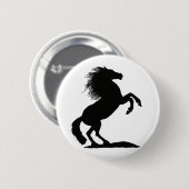 Schwarzer Stallion aufzuziehen - Button (Vorne & Hinten)